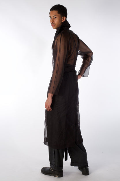 Mist Contour Coat – Transparent Silk Organza Coat (Male Version)