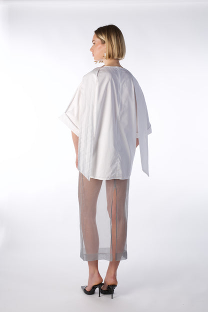 Mist Contour - Transparent Silk Organza Skirt