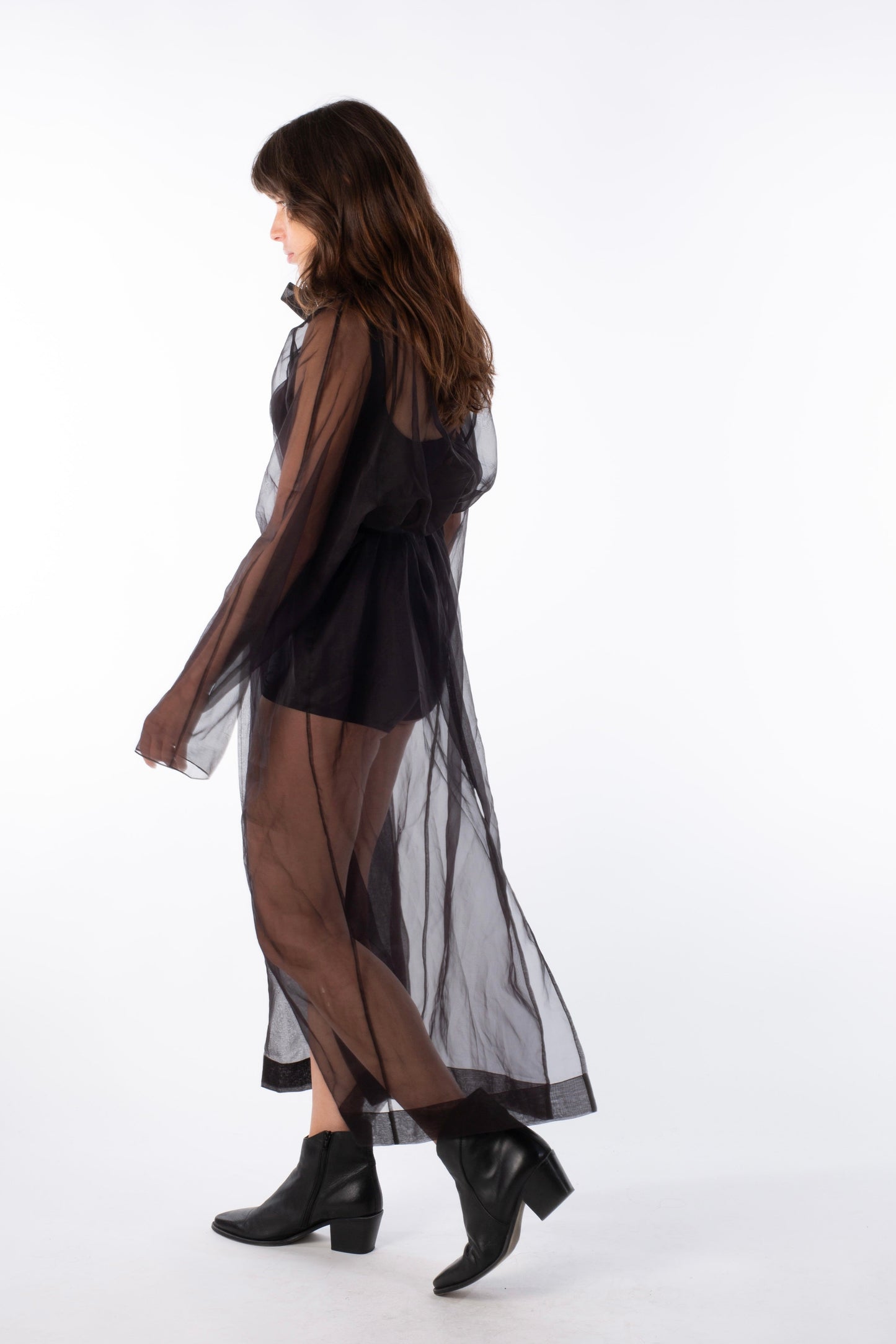 Mist Contour Coat – Transparent Silk Organza Coat (Female Version)