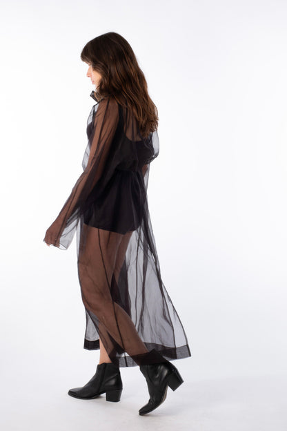 Mist Contour Coat – Transparent Silk Organza Coat (Female Version)