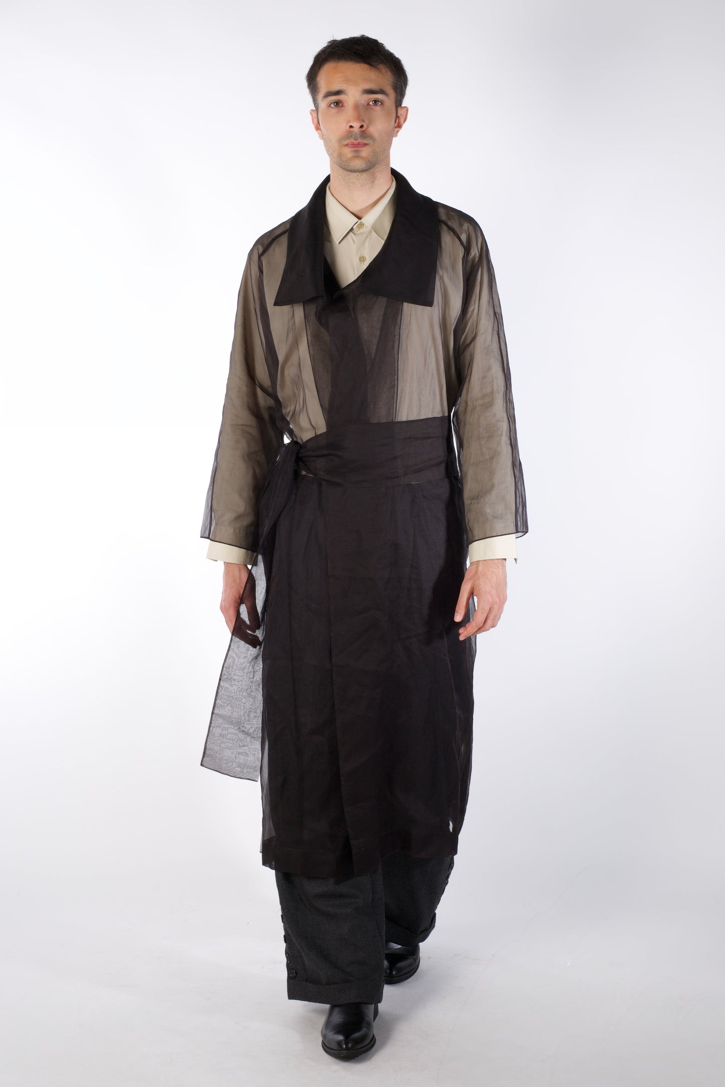 Mist Contour Coat – Transparent Silk Organza Coat (Male Version)