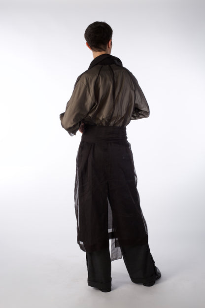 Mist Contour Coat – Transparent Silk Organza Coat (Male Version)