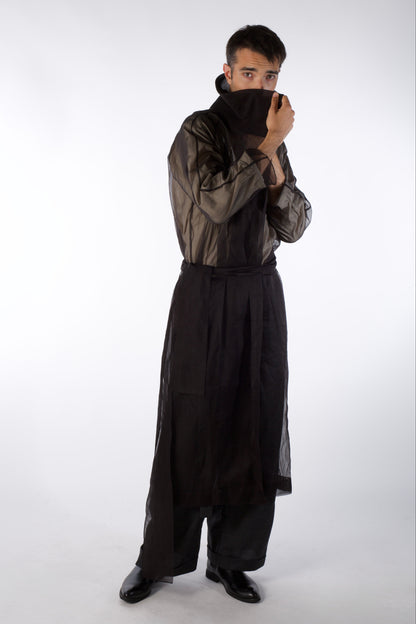 Mist Contour Coat – Transparent Silk Organza Coat (Male Version)