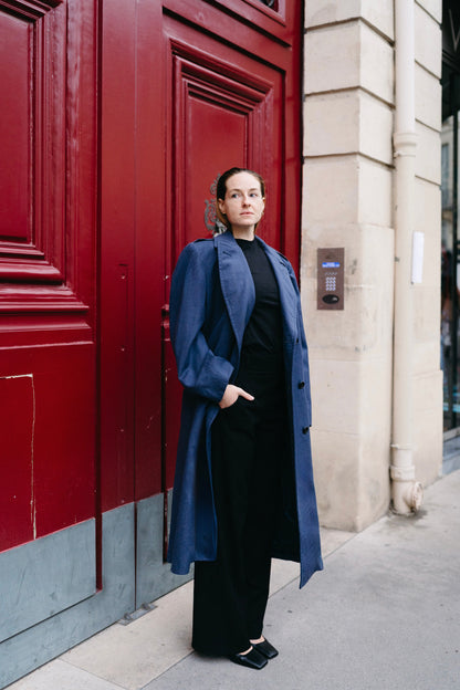 Long Blue Coat Norayr - Capsule No 01 (Female Vision)