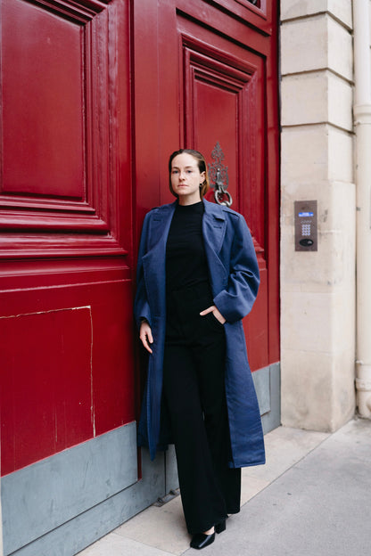 Long Blue Coat Norayr - Capsule No 01 (Female Vision)